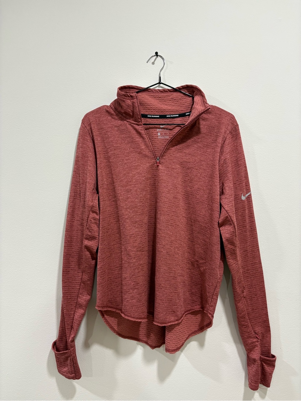 Nike Women's Spere Element Heathered Brick Red Quarter-Zip Pullover